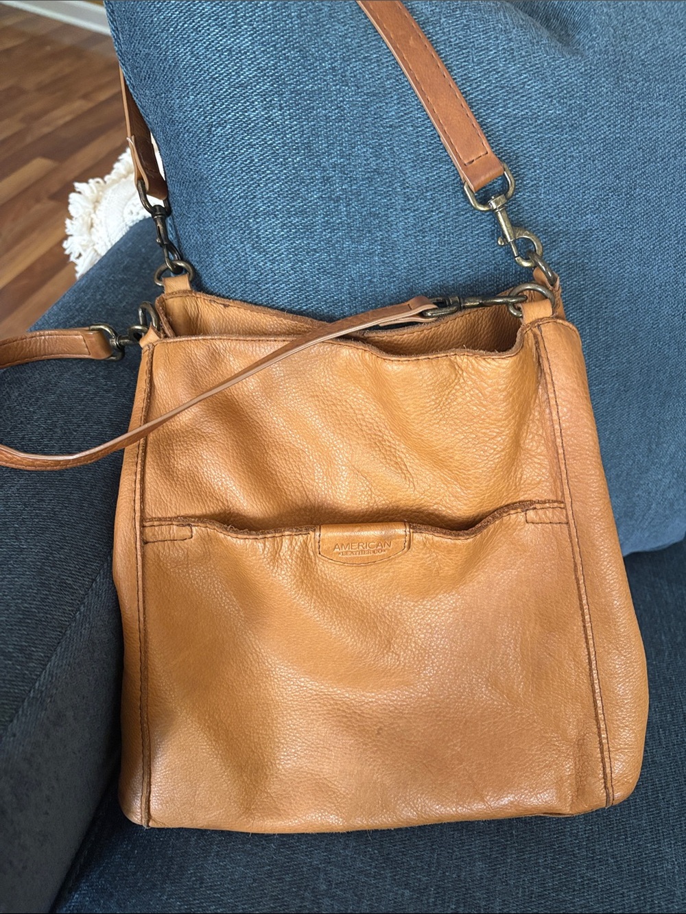American Leather Company Cognac Leather Purse